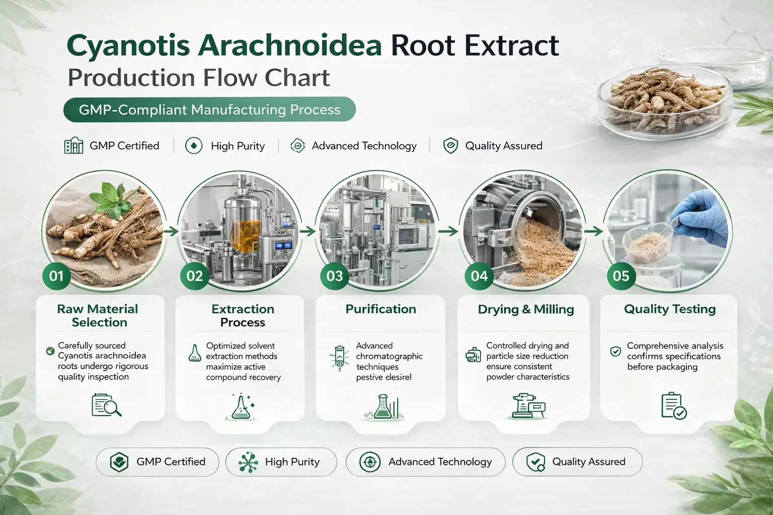cyanotis arachnoidea root extract Process cyanotis arachnoidea root extract Process