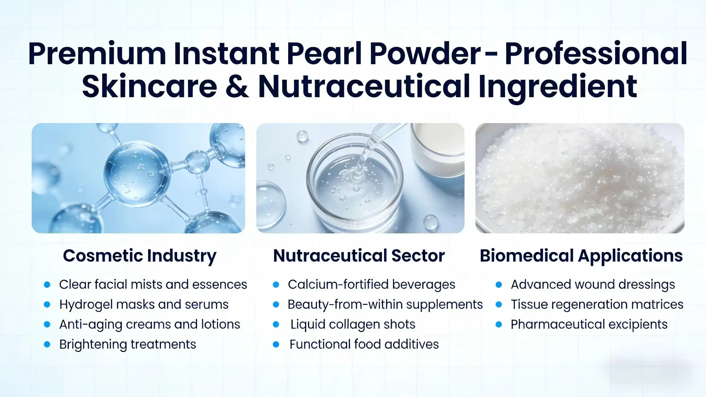 Instant pearl powder Diverse Application Fields