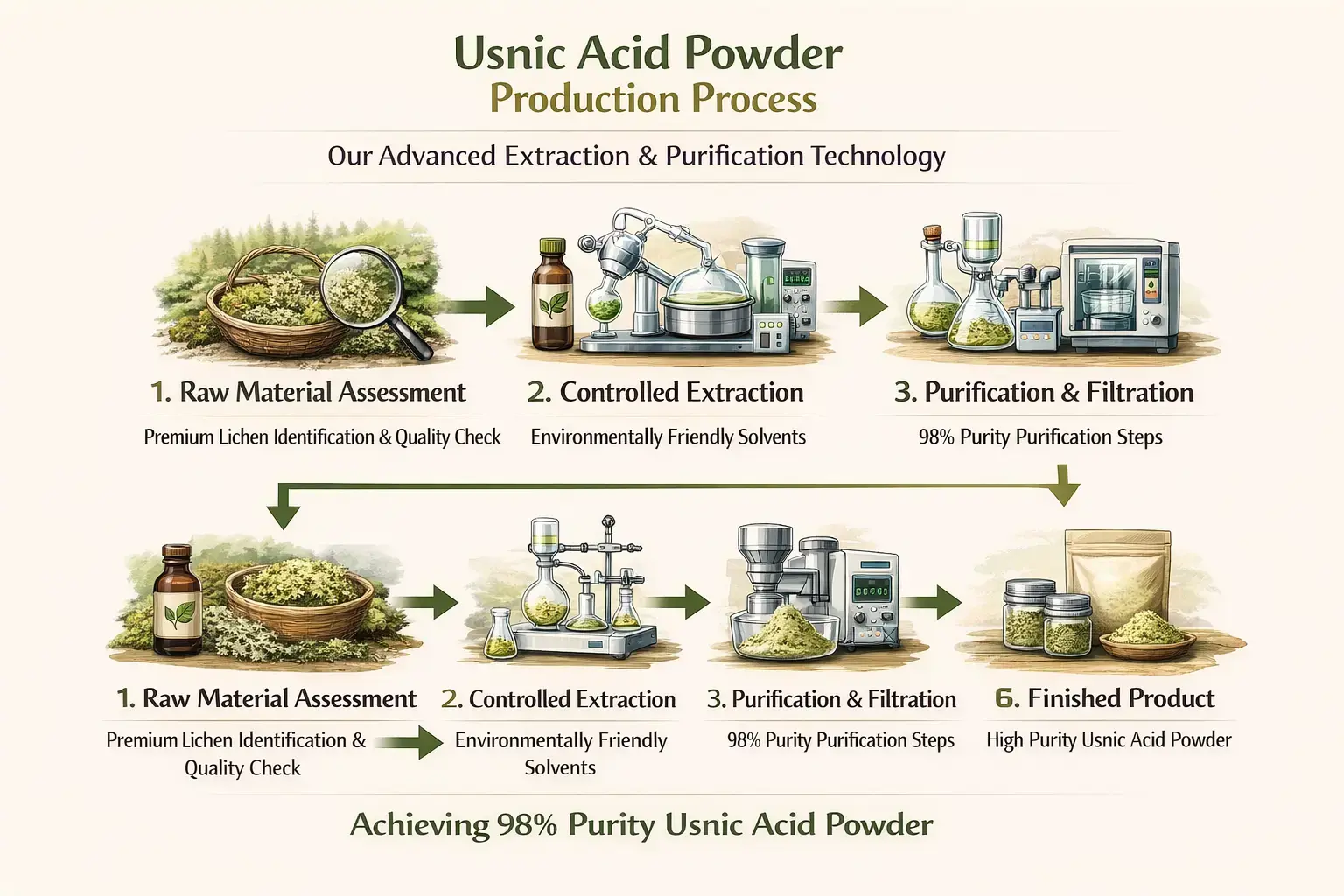 usnic acid powder Process